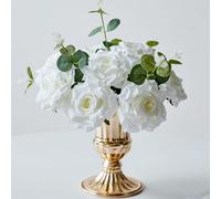 6 pièces/12 pièces Fleurs de roses artificielles de 10 cm en vrac, fausses roses avec tiges, têtes de roses en soie pour la décoration, l'artisanat, le mariage, la fête, la décoration de la maison 6 p