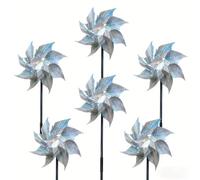 6 pièces/12 pièces Moulins à vent rotatifs anti-oiseaux à énergie éolienne avec effets dynamiques réfléchissants et lumineux - Ornements rotatifs entraînés par le vent pour l'extérieur, convenant aux