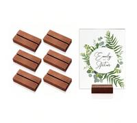 6 pièces/12 pièces Porte-carte de table en bois rustique, supports de numéros de table, supports de panneau en bois pour affichage de photos, cartes, images, menus pour mariage, fête d'anniversaire, b