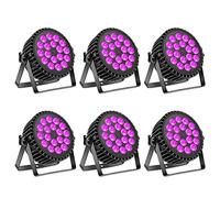 6 pièces 200W LED Par DJ Projecteur RGBW UV noire lumière disco DMX512/ Aotu/son activé Éclairage de scène pour Fête DJ Bar Noël Halloween Mariage（Expédition depuis l'allemand）