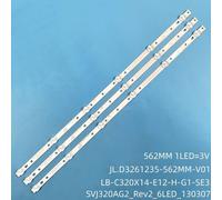 6 pieces 2TV Bande de rétroéclairage LED pour LB-C320X13-E7-L-G1-SE LB-C320X13 SVJ320AG2 SVJ320AK0 SVJ320AL1 DEXP H32B7200C H32B7300C H32B7400C ""Nipseyteko
