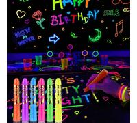 6 pièces/3 pièces/1 pièce Marqueurs néon phosphorescents DIY, Crayons fluorescents à lumière noire UV, Ensemble de peinture fluorescente, Convient pour les célébrations de vacances pour adultes, Décor
