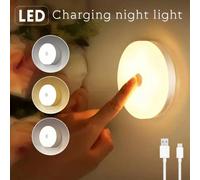 6 pièces/3 pièces/1 pièce Mini veilleuse LED rechargeable, 3 couleurs de lumière, luminosité réglable, 2 options de montage, parfait pour la chambre à coucher, la salle de bain, la penderie, l'éclaira