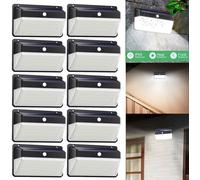 6 pièces 328 LEDs Lampe solaire murale Flulicht éclairage par projecteurs LED Lampe de jardin extérieure IP65 étanche avec détecteur de mouvement pour le jardin