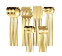 6 pièces/36 pièces Couvert en acier inoxydable portugais Couteau Fourchette Cuillère Couverts occidentaux Couteau à steak Fourchette Cuillère à dessert, Cuisine, Cadeau de Noël 6 pièces,36 piècesAcier