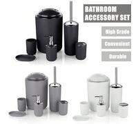 6 pièces/4 pièces Set de brosse de toilette, accessoires de salle de bain modernes, comprenant un flacon de lotion, un porte-brosse à dents, un porte-savon, une poubelle, un rangement de luxe, décorat