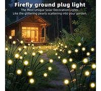 6 pièces 60 LED, 4 pièces 40 LED Lumières de piquet de sol à lucioles solaires, Lumières de chemin extérieures solaires, Éclairage de paysage de jardin étanche pour cour, allée, camping, fête de maria