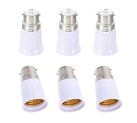6 Pièces Adaptateur B22 à E27, Convertisseur Douille Baïonnette B22 to E27, Compatible avec Ampoules LED, Incandescentes