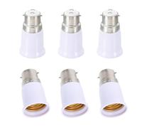6 Pièces Adaptateur B22 à E27, Convertisseur Douille Baïonnette B22 to E27, Compatible avec Ampoules LED, Incandescentes, Adaptateur Culot Douille, Halogènes et CFL,Pour Éclairage Domestique et Bureau
