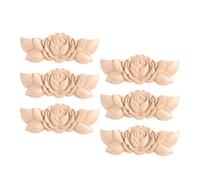 6 Pièces Applique D’angle en Bois Sculpté Non Peint | Bois Massif, Texture Brute et Motifs Floraux, Installation Facile, pour Restauration, Murs et Salon