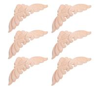 6 Pièces Applique D’angle Sculptée en Bois Style Européen | Couleur Kaki, Usage la Cuisine et Salle de Bain, Structure Ajourée, Bords Finition Nets, Facile à Nettoyer