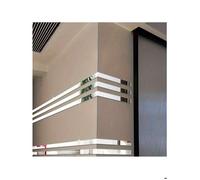 6 pièces Bandes de Bordure de Plafond en Miroir Acrylique 3D Auto-adhésives, 4 cm