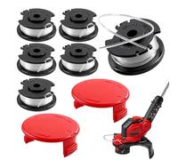 6 Pièces Bobine de Fil de Rechange pour EIN-Hell GE-CT 18/28 Li 5.2M*1.6mm | 6 Bobines+2 Capuchon, Bobine de Fil de Rechange pour Débroussailleuse Nylon pour EIN-Hell GE-CT 18/28 Li&GE-CT 18/28 Li TC