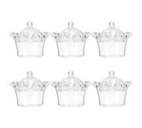 6 Pièces Boîte à Bonbons Couronne Style Européen, Plastique Ps | Distribution Pratique, Usage Polyvalent, Design Élégant, pour Mariage et Fête, Lot Décoratif