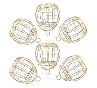 6 Pièces Boîte à Dragées Dorée en Fer Blanc, Forme Cage à Oiseaux | Mariage et Loisirs Créatifs, Motif Ajouré, Récipient Décoratif, Présentation de Douceurs