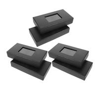 6 Pièces Boîte à Nœud Noir avec Fenêtre, Coffret Carton 5, 5x3 | Couvercle et Inférieur, Papier et Plastique, Rangement Sûr, Présentation Élégante pour Présent