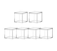 6 Pièces Boîte Acrylique Transparente 800ml Couvercle pour Petits | Rangement Réutilisable Visible, Adaptée aux Fournitures Créatives, Ventes de Gâteaux, Présentoirs de Comptoir et Événements