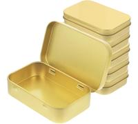 6 Pièces Boîte en Fer-blanc Rectangulaire Or pour Bonbons | Petite Boîte Décorative Pratique, Légère et Solide, pour Fêtes et Festivals, Style Présent