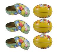 6 Pièces Boîtes à Bonbons en Métal D’œuf, Style Vintage | Boîte en Fer-blanc Réutilisable et Remplissable, Présentation Présent, Famille et Organisateurs D’événements