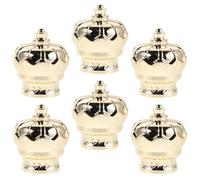 6 Pièces Bouchon de Flacon de Parfum Couronne, Plastique, 15mm, Or | Couvercle de Rechange pour Flacons 15mm, Étanchéité Fiable, Finition Polie, Usage Voyage et Coiffeuse