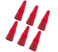 6 Pièces Bouchon de Vin Réutilisable en Silicone, Fond Inox | Conserve les Bouteilles Ouvertes, Joint Hermétique, Format Standard, Rouge, pour Maison et Bar