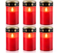 6 Pièces Bougie LED Cimetière, Lumière Funéraire, Bougies Étanches, Lanterne Électrique, Lampe à Piles ( BOUGIE (HORS ANNIVERSAIRE)