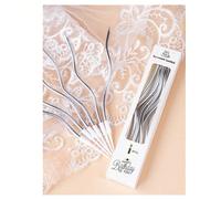 6 pièces bougies de couleur incurvées, bougies d'anniversaire, décorations de gâteau, fournitures de cuisson, décorations de boulangerie argent,or,Argent-12 pièces,Or-12pcs,Argent-30 pièces,Argent-18 