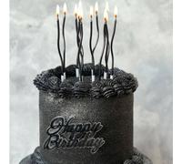 6 pièces Bougies décoratives noires spiralées et incurvées, de haute qualité, convenant pour les anniversaires, les fêtes, les mariages et les jours fériés noir,Blanc,rouge,or,argent,Or rose,violet vi