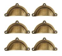 6 Pièces Boutons de Tiroir en Laiton, Vieille Coquille Tirette en Cuivre Pur Poignées, pour Armoire de Cuisine Meubles Porte Tiroir Tasse, Poignées de Tiroir Coquille en Laiton Antique Boutons Meuble