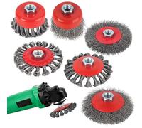 6 Pièces Brosse Metallique pour Meuleus, Brosse Meuleuse avec Filetage M14x2, pour Meuleuse, Enlèvement de Peinture de Rouille, Polissage