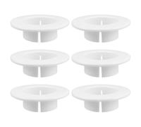 6 Pièces Cache Décoratif, Couvercle Mural Rond en Plastique Blanc | Finition Propre et Minimaliste, Pose Autour D’une Conduite Existante, pour Maintenance D’immeuble et Usage Industriel