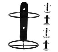 6 Pièces Casier à Vin Mural en Fer Noir, Support Bouteille 9, 5 Cm | Présentoir à Objets en Fer, Style Moderne, Montage Simple, Accès Facile, Bar et Fête, Noir