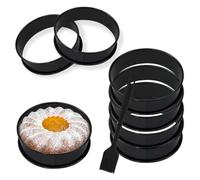 6 Pièces Cercle a Patisserie, 9.5cm Acier Inoxydable Cercle A Tarte, Cercle Tartelette Ustensiles À Pâtisserie pour La Cuisson Des Hamburgers/Pancakes/Œufs (Diamètre intérieur :9.5cm, 6 Pièces)