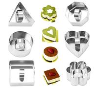 6 Pièces Cercle à Patisserie en Acier Inoxydable, 8cm Haut Emporte-pièces avec Poussoir, Anneaux à Dessert, Moules à Mousse pour Desserts Biscuits Pâtisseries Gâteaux Mousses (6 Tailles