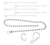 6 Pièces Chaîne de Levage de Clapet de Toilette, Crochet | Lot, Maillons Perlés Argentés, pour Réservoirs et Raccords de Vidange, Entretien Domestique