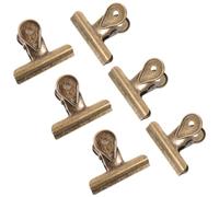 6 pièces Clips Bulldog Métalliques 65mm Vintage pour Documents et sachets | Acier à Ressort, Charnière Solide Trou, Prise Ferme pour Reçus, Plans, Bureau, Maison et Loisirs Créatifs