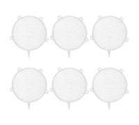 6 Pièces Couvercle Silicone Extensible 11cm, Charlotte Alimentaire Réutilisable pour Bol Yaourt Conserve, Couvre Plat Élastique Hermétique, Alternative Film Plastique, Sans BPA Transparent