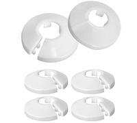 6 Pièces Couverture de Tuyau de Radiateur, Couvercle de Tuyau de Chauffage, Collier de Pipe 15mm, Manchon de Tuyau Blanche, Rosace pour Tuyau de Radiateur de 15 mm de Diamètre
