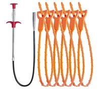 6 Pièces Crochet de Nettoyage des Kit de Dragage des Toilettes | Fil Métallique et Caoutchouc, Usage Manuel Simple, pour Drains et Conduits, Entretien Solide