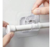 6 pièces Crochet de support de tringle à rideaux sans clou, réglable, avec adhésif pour montage mural. Crochets de fixation de rideaux robustes pour la maison, la chambre à coucher, le salon, le trait