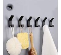 6 Pièces Crochets auto-adhésifs, Crochet Double Porte Serviette Salle de Bain support mural auto-adhésif pour cuisine, salle de bain, bureau, placard, aluminium G