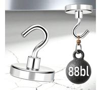 6 pièces Crochets magnétiques robustes de 32 mm pour bureau, cuisine et entrepôt - Maintien magnétique ultra-puissant avec corps en acier, solution de rangement polyvalente, finition durable résistant