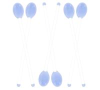 6 Pièces Cuillère à Expresso en Verre Bleue, Petite | Résistante à Chaleur, Nettoyage Facile, Prise Confortable, Surface Lisse, pour Café, Dessert et Verrines