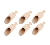 6 Pièces Cuillère à Thé en Bois Khaki, Poignée Ergonomique