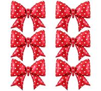 6 pièces de ballons à ruban rouges pour anniversaire, ballon XXL à ruban, ballon gonflable de décoration pour anniversaire, mariage, fête prénatale et enterrement de vie de jeune fille - Décoration de