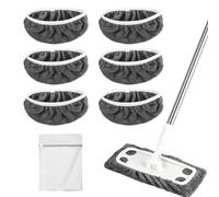 6 pièces de chiffons en microfibre pour Swiffer + sac de lavage - réutilisables, sec & humide
