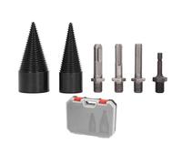 6 Pièces de Foret de Fendeur de Bois, 32mm 42mm Détachable Robuste Cône de Fendage Bois de Chauffage Foret de Fendeur de Bûches avec 4 Poignées