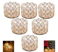 6 pièces de photophores dorés, photophores dorés en vrac pour centre de table de mariage, photophore en verre de mercure pour décoration de la maison, mariage, dîner, fête, anniversaire, décorations