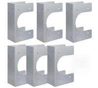 6 pièces de sabot de montant en métal, protections renforcées pour montants 2X, 5 pouces de hauteur, 1,53 pouce de largeur, pour tuyaux jusqu'à 2-1/2 pouces, fixation par trou, support de tube