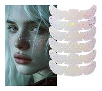 6 Pièces De Tatouages Holographiques Multicolores Paillettes Pour Le Visage,Résistants À L'eau,Patchs Temporaires De Paillettes Étoiles